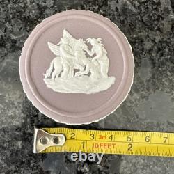 Wedgwood Jasperware Lilac Round Square Lidded Trinket Box Bell 3 Pieces VGC