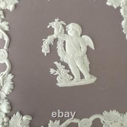 Wedgwood Jasperware Lilac Round Square Lidded Trinket Box Bell 3 Pieces VGC