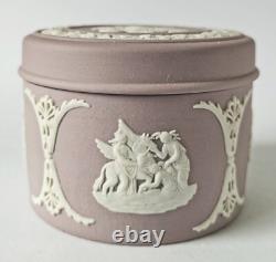 Wedgwood Jasperware Lilac Trinket Box Aurora and Chariot