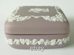 Wedgwood Jasperware Lilac Trinket Box Four Seasons 2nd Quality