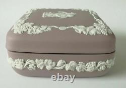 Wedgwood Jasperware Lilac Trinket Box Four Seasons 2nd Quality
