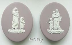 Wedgwood Jasperware Lilac and White Pram Plaques Oval Plaques