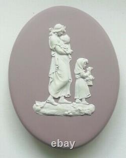 Wedgwood Jasperware Lilac and White Pram Plaques Oval Plaques