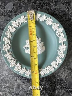 Wedgwood Jasperware Lilic Blue Black Vase X 3 & Teal Trinket Plate VGC
