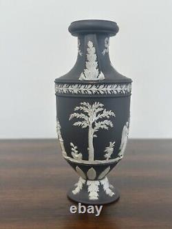 Wedgwood Jasperware Minature Trophy Vase Black Urn Vase Wegwood