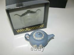 Wedgwood Jasperware Miniature Tea Set Blue in Original Boxes -Fabulous