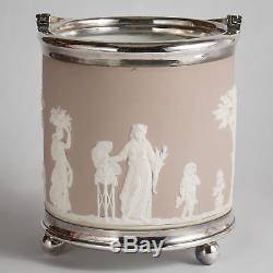 Wedgwood Jasperware Pale Lilac Biscuit Barrel Cookie Jar Classical Figures c1900
