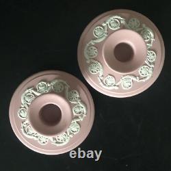 Wedgwood Jasperware Pink Candleholders
