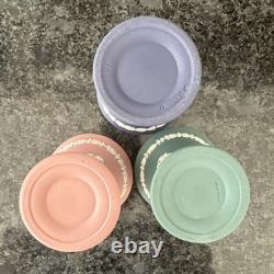 Wedgwood Jasperware Pink Navy Teal Vase X 3 VGC