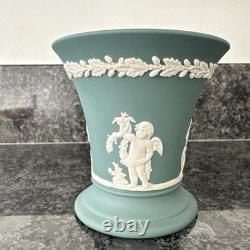 Wedgwood Jasperware Pink Navy Teal Vase X 3 VGC