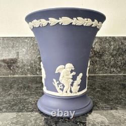 Wedgwood Jasperware Pink Navy Teal Vase X 3 VGC