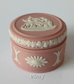 Wedgwood Jasperware Pink Pill Box Muses Watering Pegasus