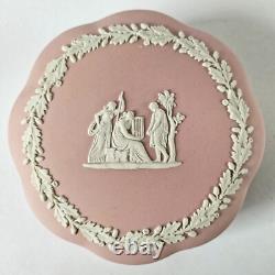Wedgwood Jasperware Pink Scalloped Trinket Box