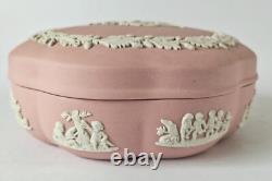 Wedgwood Jasperware Pink Scalloped Trinket Box