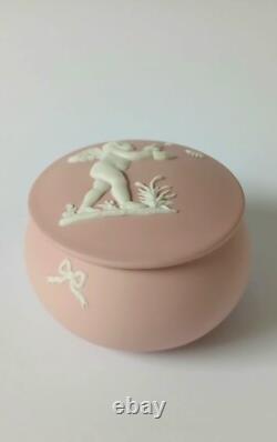 Wedgwood Jasperware Pink Trinket Box Cherub