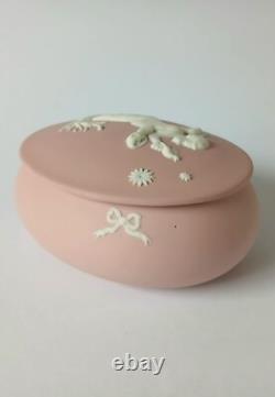 Wedgwood Jasperware Pink Trinket Box Cherub