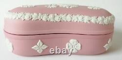 Wedgwood Jasperware Pink Trinket Box Group With Cage