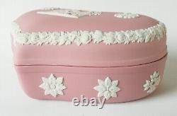 Wedgwood Jasperware Pink Trinket Box Group With Cage