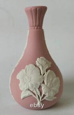 Wedgwood Jasperware Pink and White Australian Sturt Desert Rose Vase Miniature
