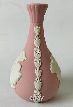 Wedgwood Jasperware Pink and White Australian Sturt Desert Rose Vase Miniature