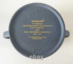 Wedgwood Jasperware Portland Blue Loving Mug Royal Golden Wedding Boxed