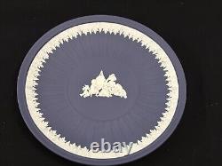 Wedgwood Jasperware Portland Blue Plate Infant Academy With Original Box