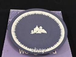 Wedgwood Jasperware Portland Blue Plate Infant Academy With Original Box