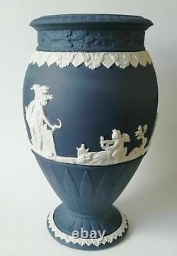 Wedgwood Jasperware Portland Blue Vase Bountiful