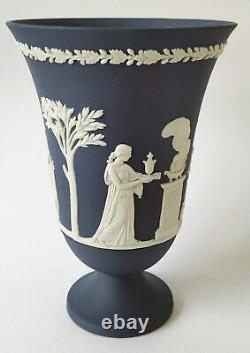 Wedgwood Jasperware Portland Blue Vase Footed