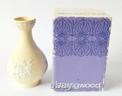 Wedgwood Jasperware Primrose Prunus Bud Vase Yellow Boxed