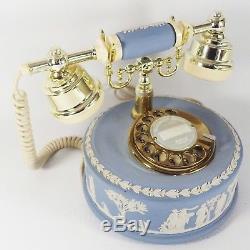 Wedgwood Jasperware Rotary Dial Astral Telecom English Telephone Blue 1986