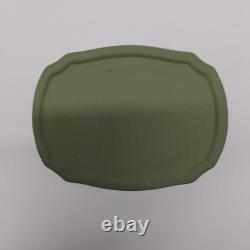 Wedgwood Jasperware Sage Green & White Neo-Classical Relief Pattern Tea Caddy 6