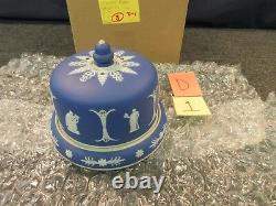 Wedgwood Jasperware Saver Keeper Dessert Dome Plate Cake Dish Covered Blue Roman