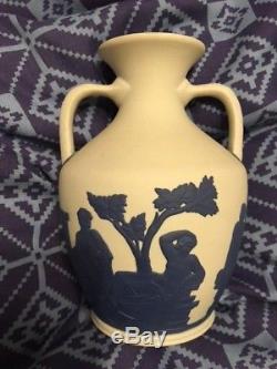 Wedgwood Jasperware Saxon Blue on White Portland Vase