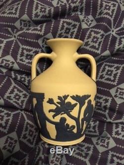 Wedgwood Jasperware Saxon Blue on White Portland Vase