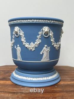 Wedgwood Jasperware Scarce Light Blue Jardiniere with integrated stand