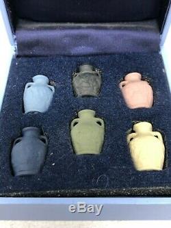 Wedgwood Jasperware Set of 6 Miniature Portland Vases with Box