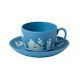 Wedgwood Jasperware Teacup And Saucer In Pale Blue New