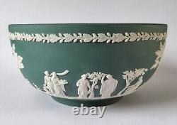 Wedgwood Jasperware Teal Green Fruit Bowl / Sacrifice Bowl