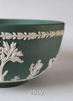 Wedgwood Jasperware Teal Green Fruit Bowl / Sacrifice Bowl