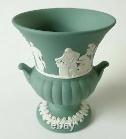 Wedgwood Jasperware Teal Green Grecian Urn Vase