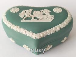 Wedgwood Jasperware Teal Green Trinket Box Heart Ulysses Staying the Chariot