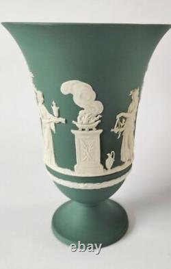 Wedgwood Jasperware Teal Green Vase Arcadian