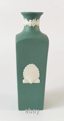 Wedgwood Jasperware Teal Green Vase Seashell