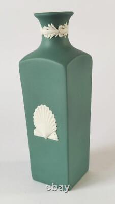 Wedgwood Jasperware Teal Green Vase Seashell