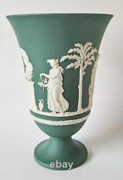 Wedgwood Jasperware Teal Green and White Footed Vase