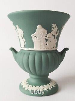 Wedgwood Jasperware Teal Green and White Grecian Vase