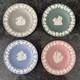 Wedgwood Jasperware Teal, Grey, Pink, Blue Decorative Plates Vgc