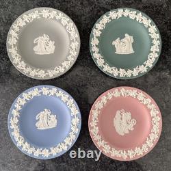 Wedgwood Jasperware Teal, Grey, Pink, Blue Decorative Plates VGC