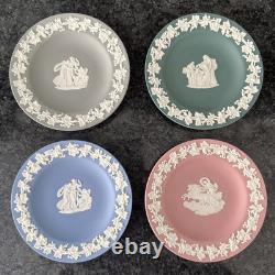 Wedgwood Jasperware Teal, Grey, Pink, Blue Decorative Plates VGC